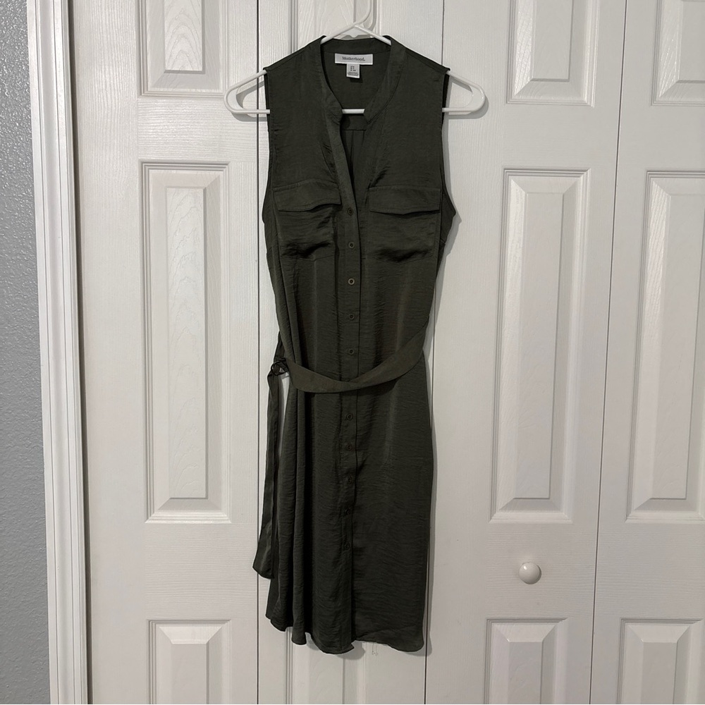 Motherhood Maternity Sleeveless Olive Midi Dress